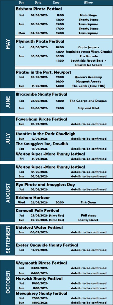 Gig Calendar 2026